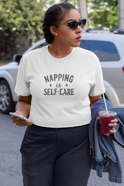 Napping Is Self-Care T-Shirt – Funny Mental Health Tee