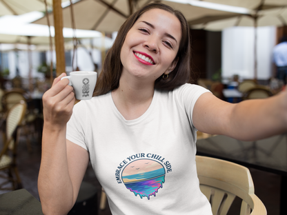 Embrace Your Chill Side T-Shirt - Mountain Lake Reflection Tee