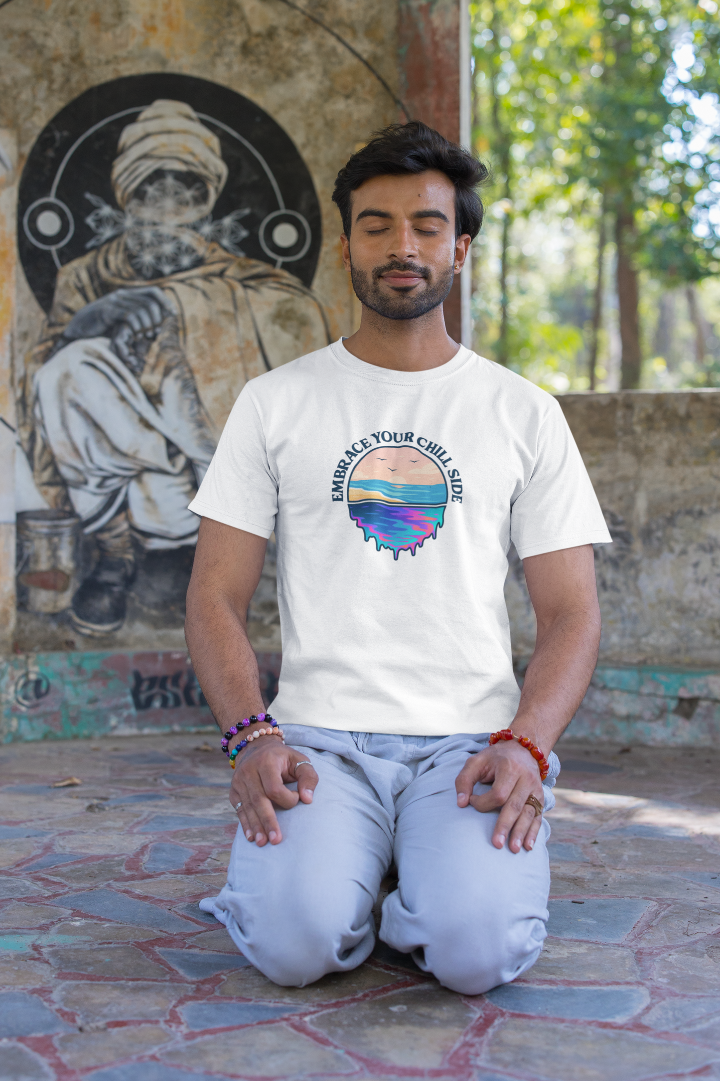 Embrace Your Chill Side T-Shirt - Mountain Lake Reflection Tee