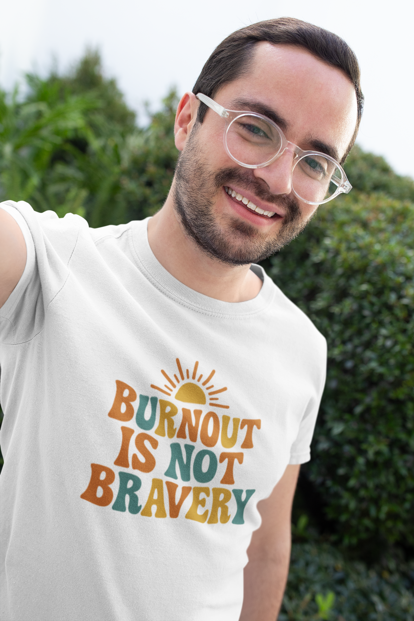 Burnout Is Not Bravery T-Shirt – Retro Mental Health Awareness Tee