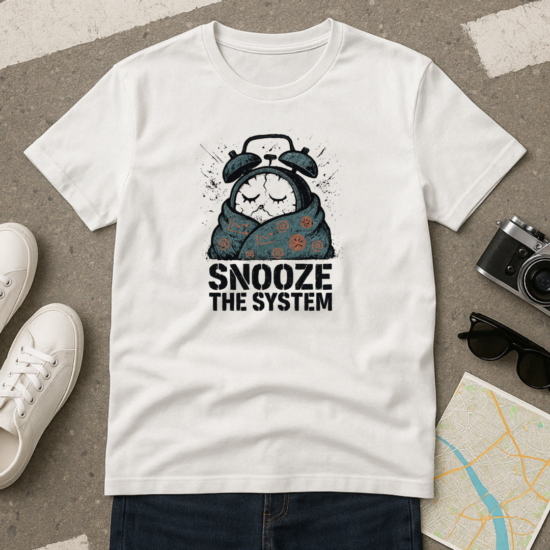 Snooze the System T-Shirt – Anti-Hustle Graphic Tee