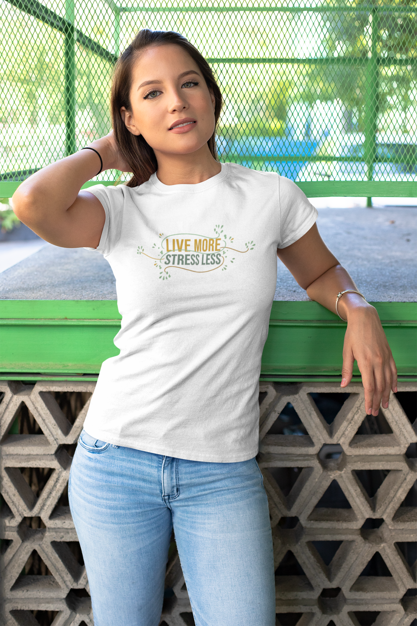 Live More, Stress Less T-Shirt – Positive Mental Health Tee