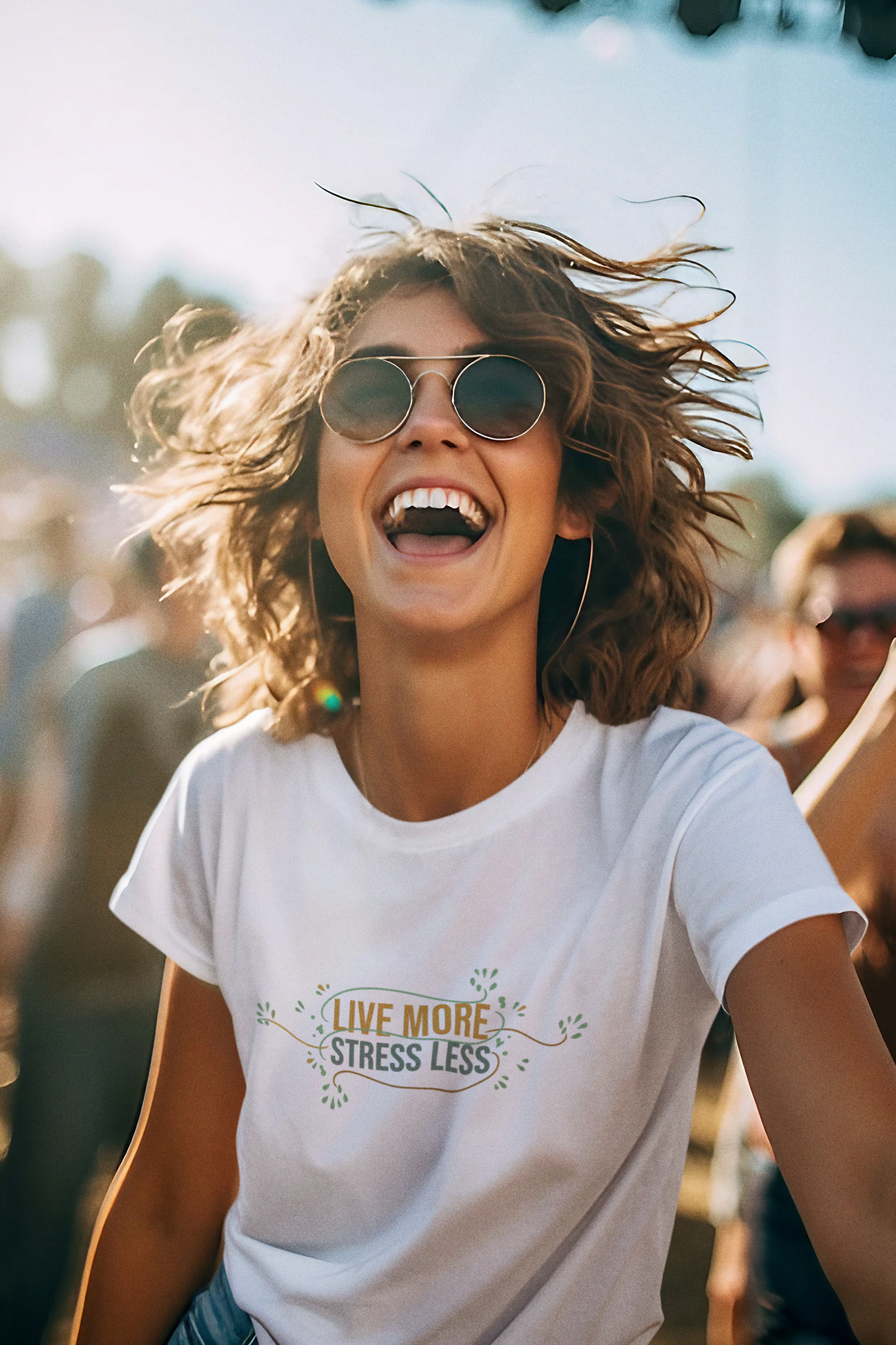 Live More, Stress Less T-Shirt – Positive Mental Health Tee