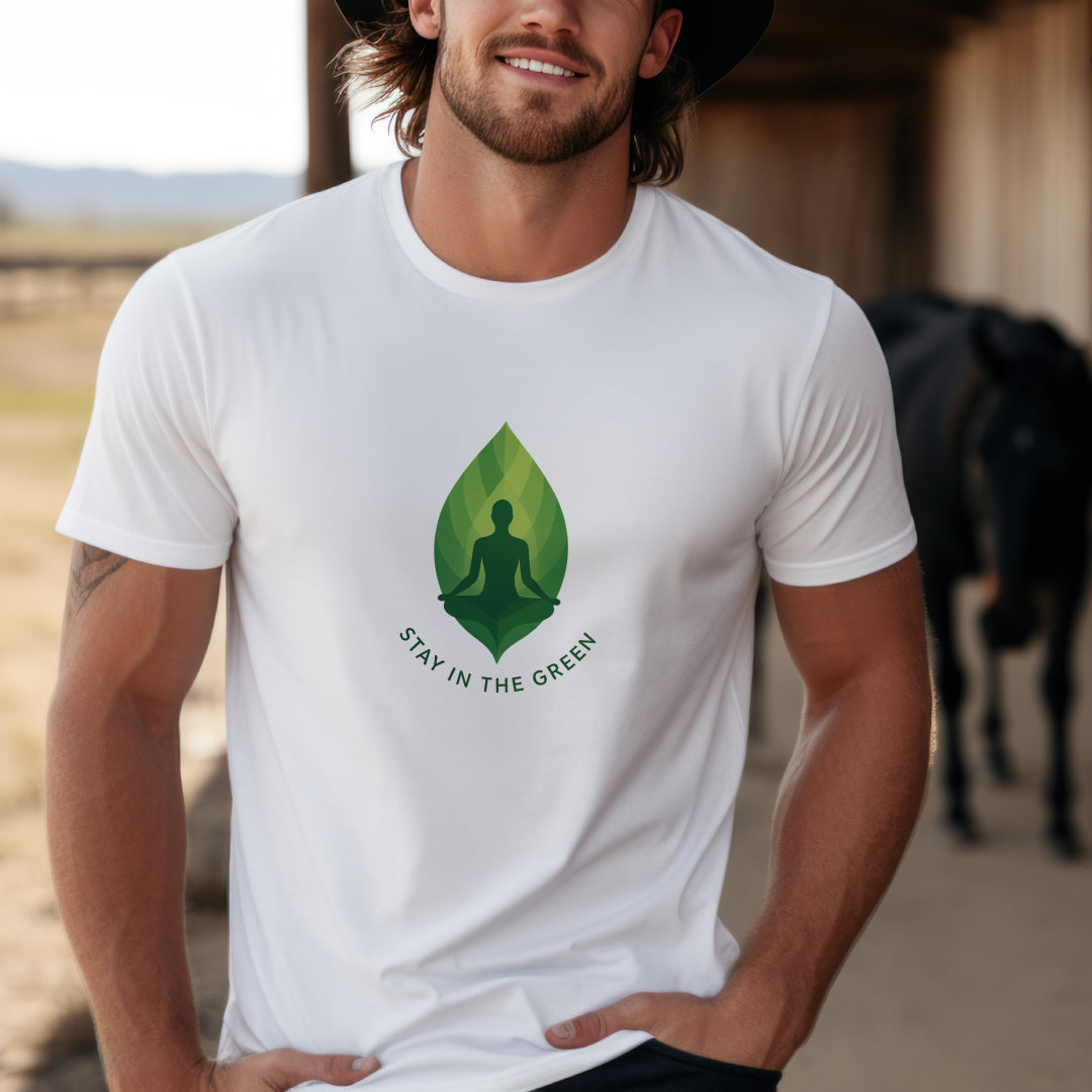 Stay in the Green T-Shirt – Minimalist Meditation Tee