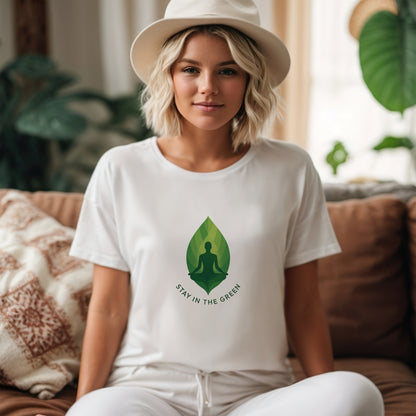 Stay in the Green T-Shirt – Minimalist Meditation Tee