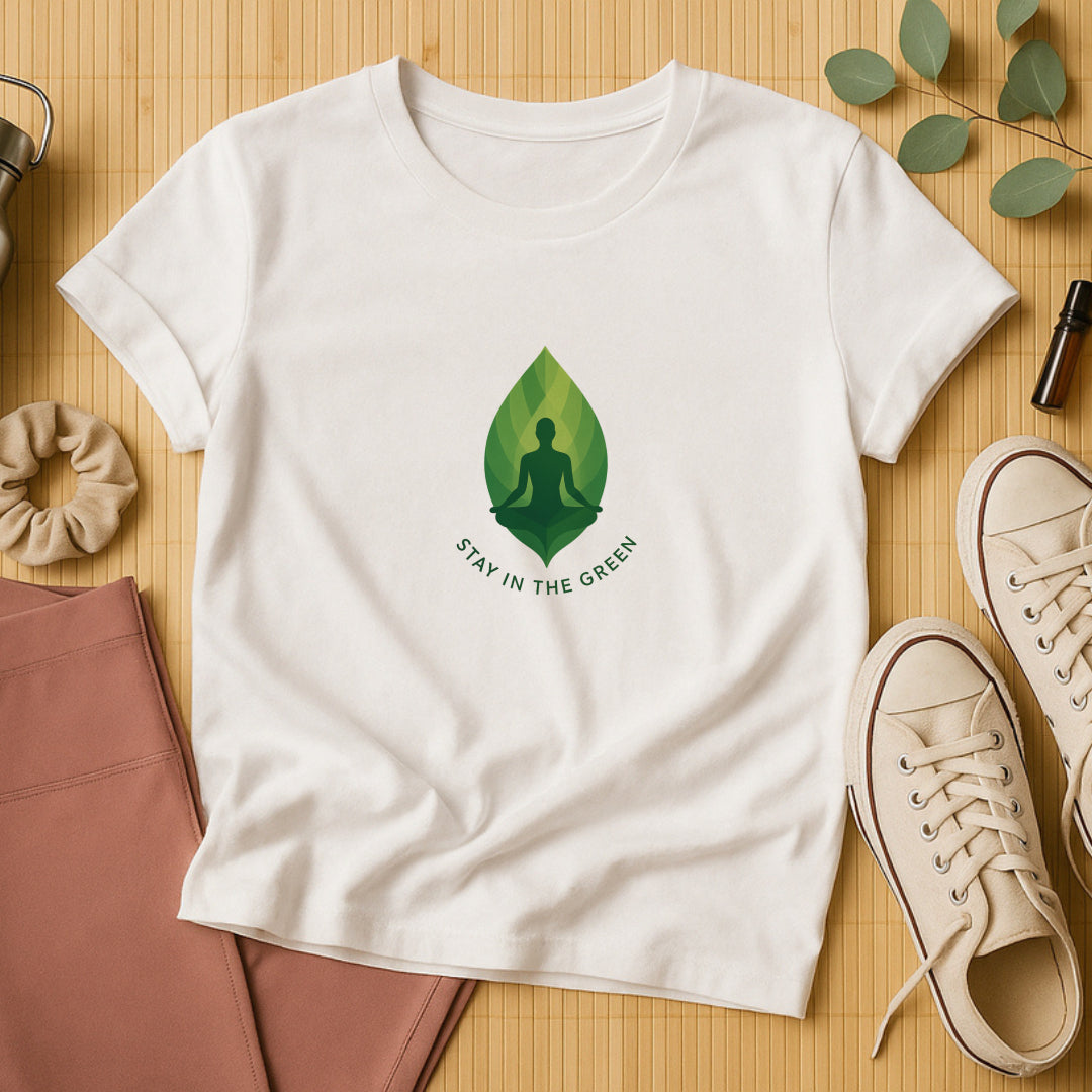 Stay in the Green T-Shirt – Minimalist Meditation Tee