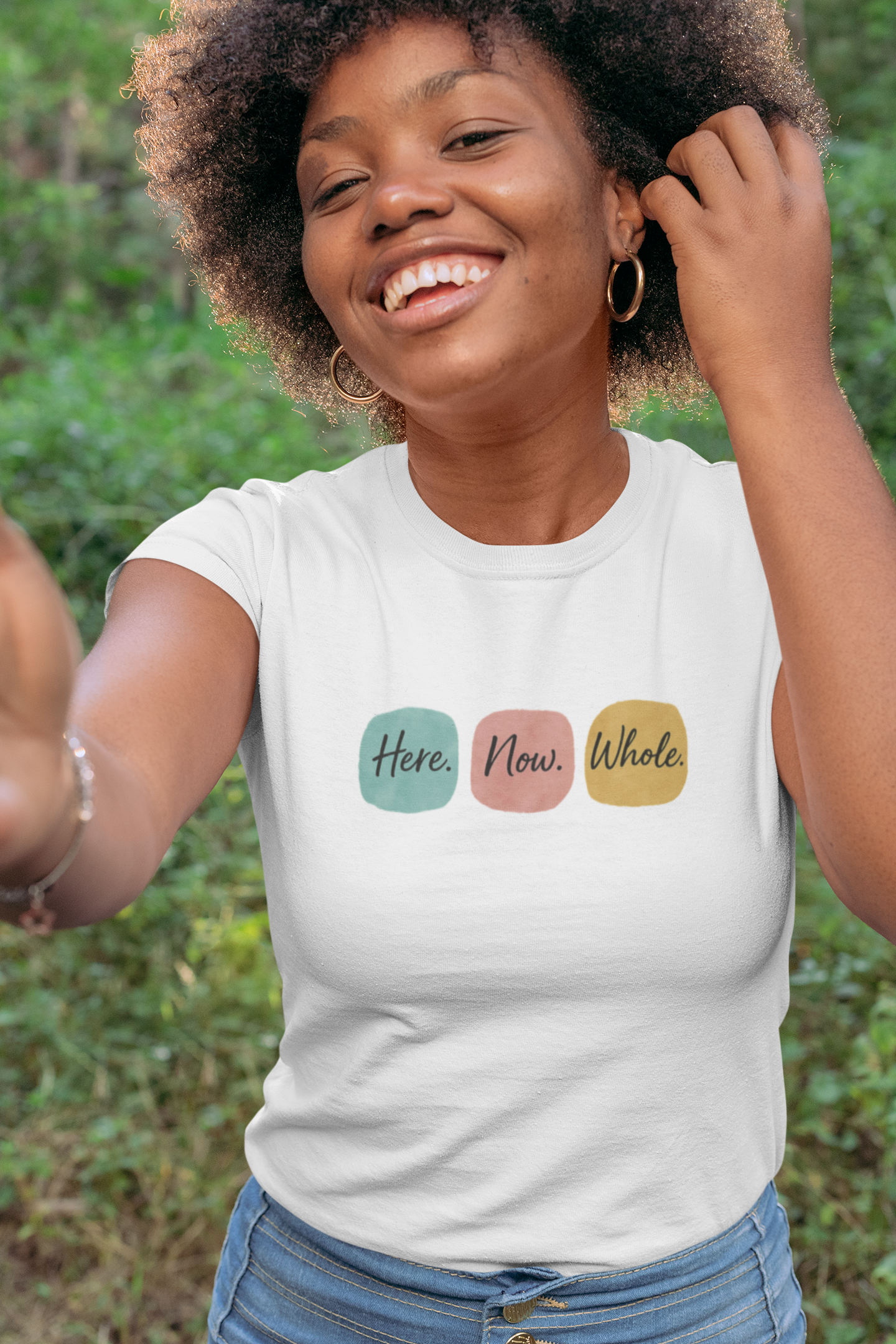 Here. Now. Whole. T-Shirt – Minimalist Mindfulness Tee