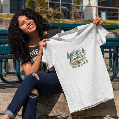 Rest Is Productive T-Shirt – Camping Mindfulness Tee