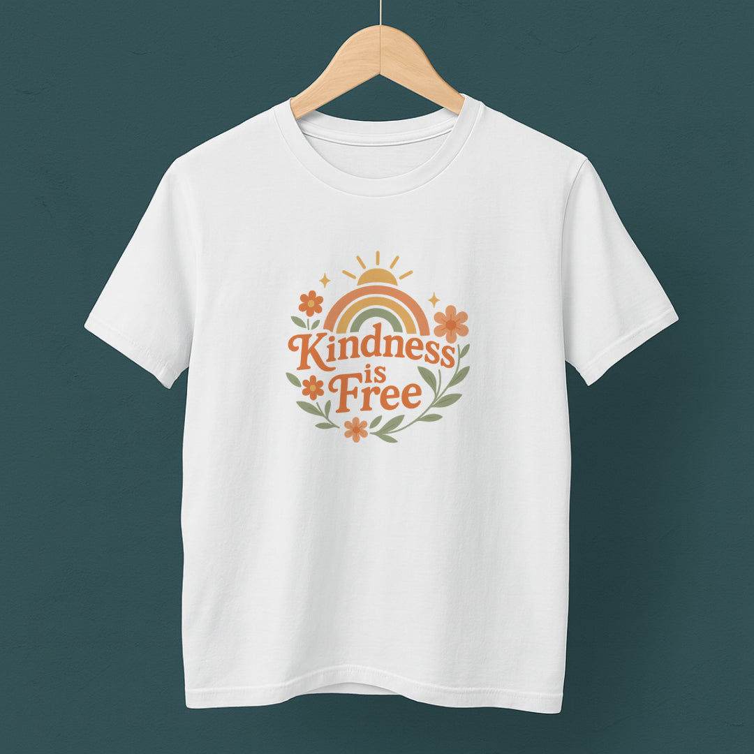 Kindness Is Free T-Shirt – Rainbow Positivity Tee