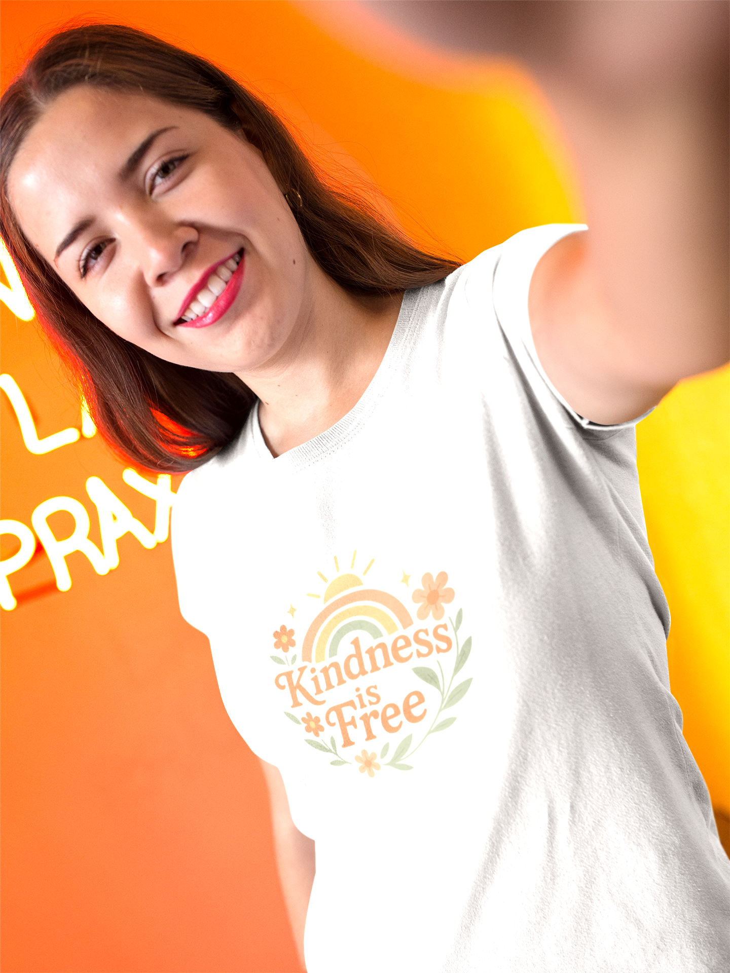 Kindness Is Free T-Shirt – Rainbow Positivity Tee