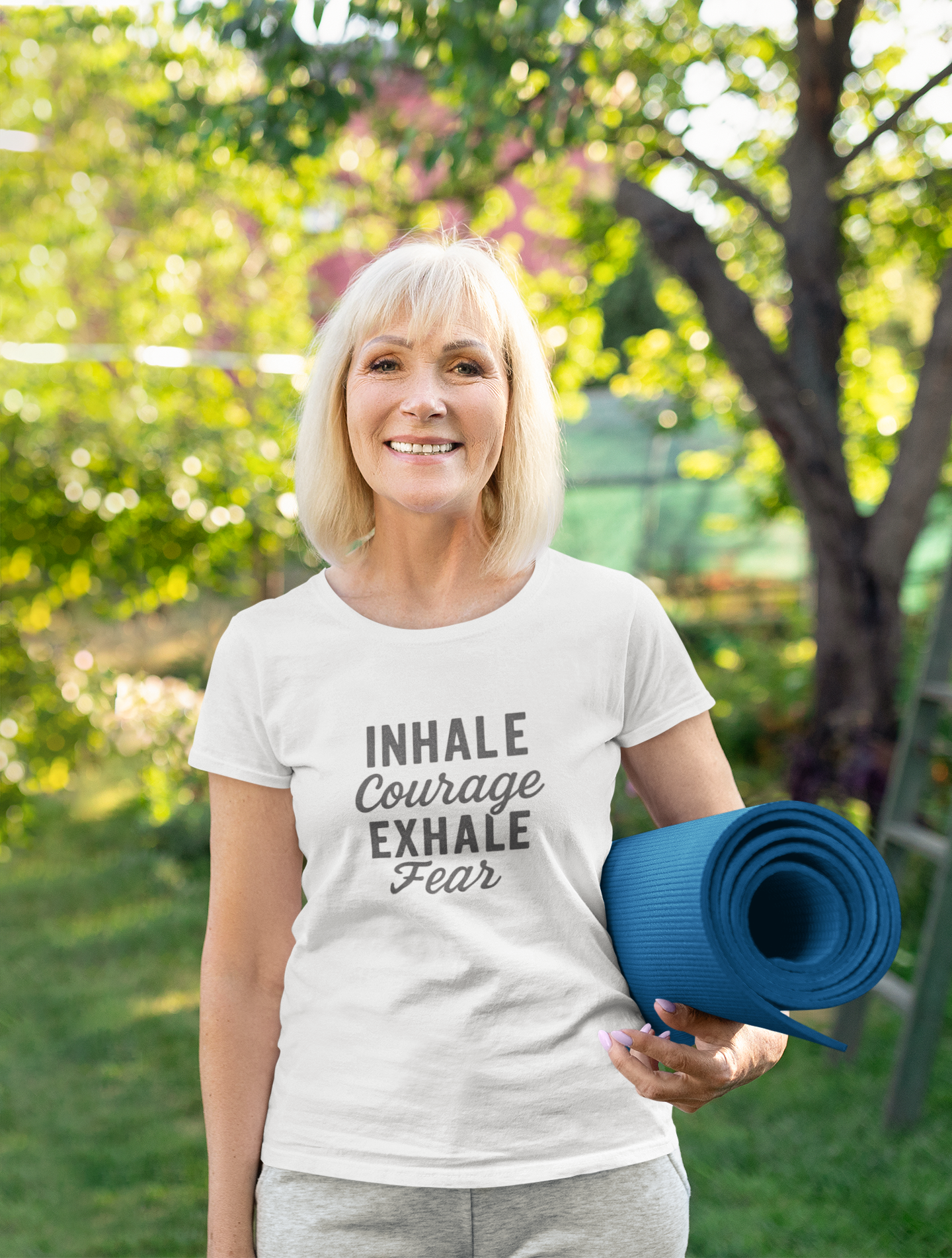 Inhale Courage, Exhale Fear T-Shirt – Mindful Affirmation Tee