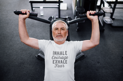 Inhale Courage, Exhale Fear T-Shirt – Mindful Affirmation Tee