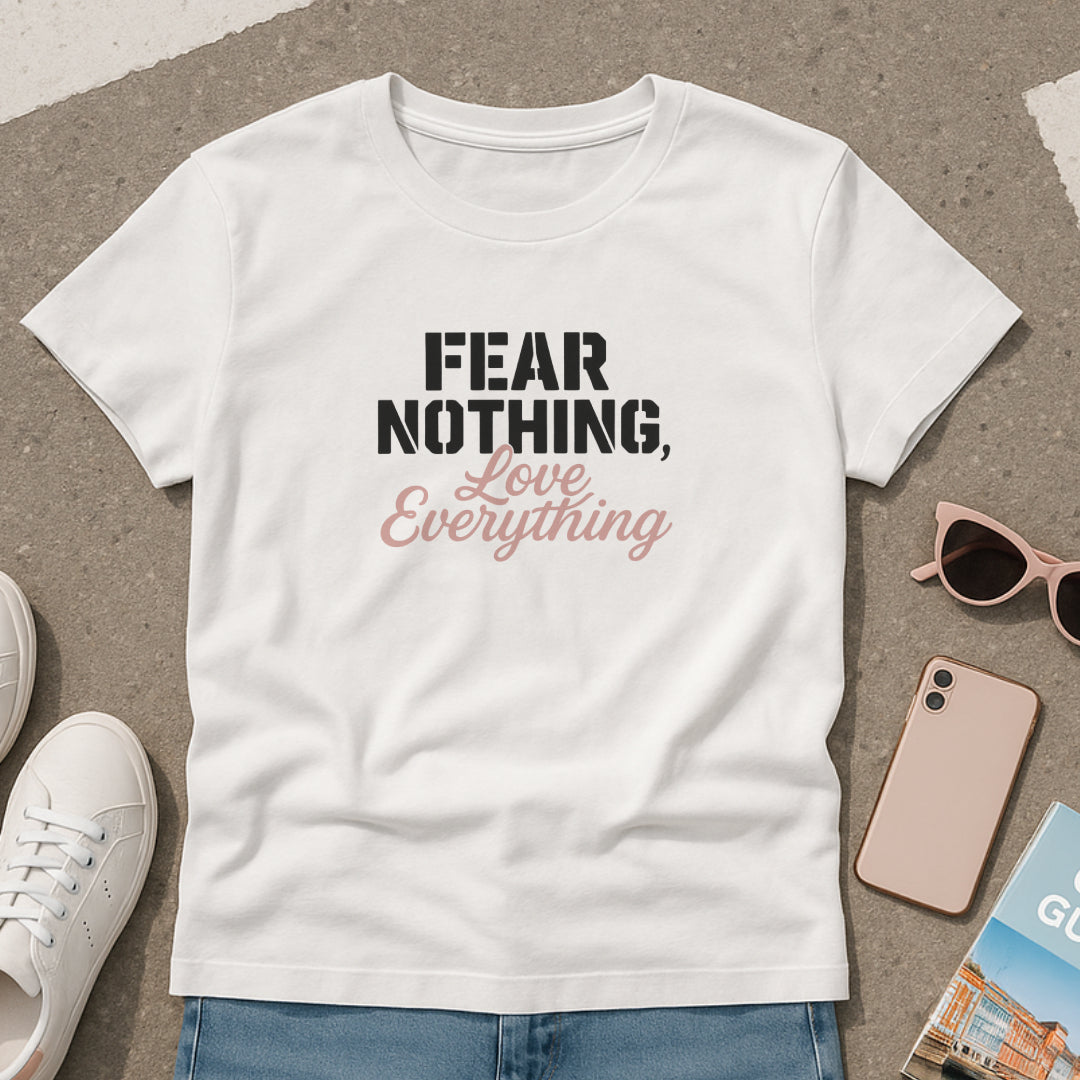 Fear Nothing, Love Everything T-Shirt – Motivational & Mindfulness Tee