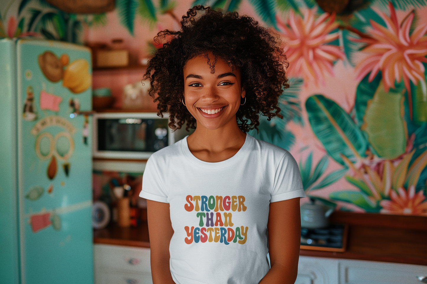 Stronger Than Yesterday T-Shirt – Retro Motivational Tee