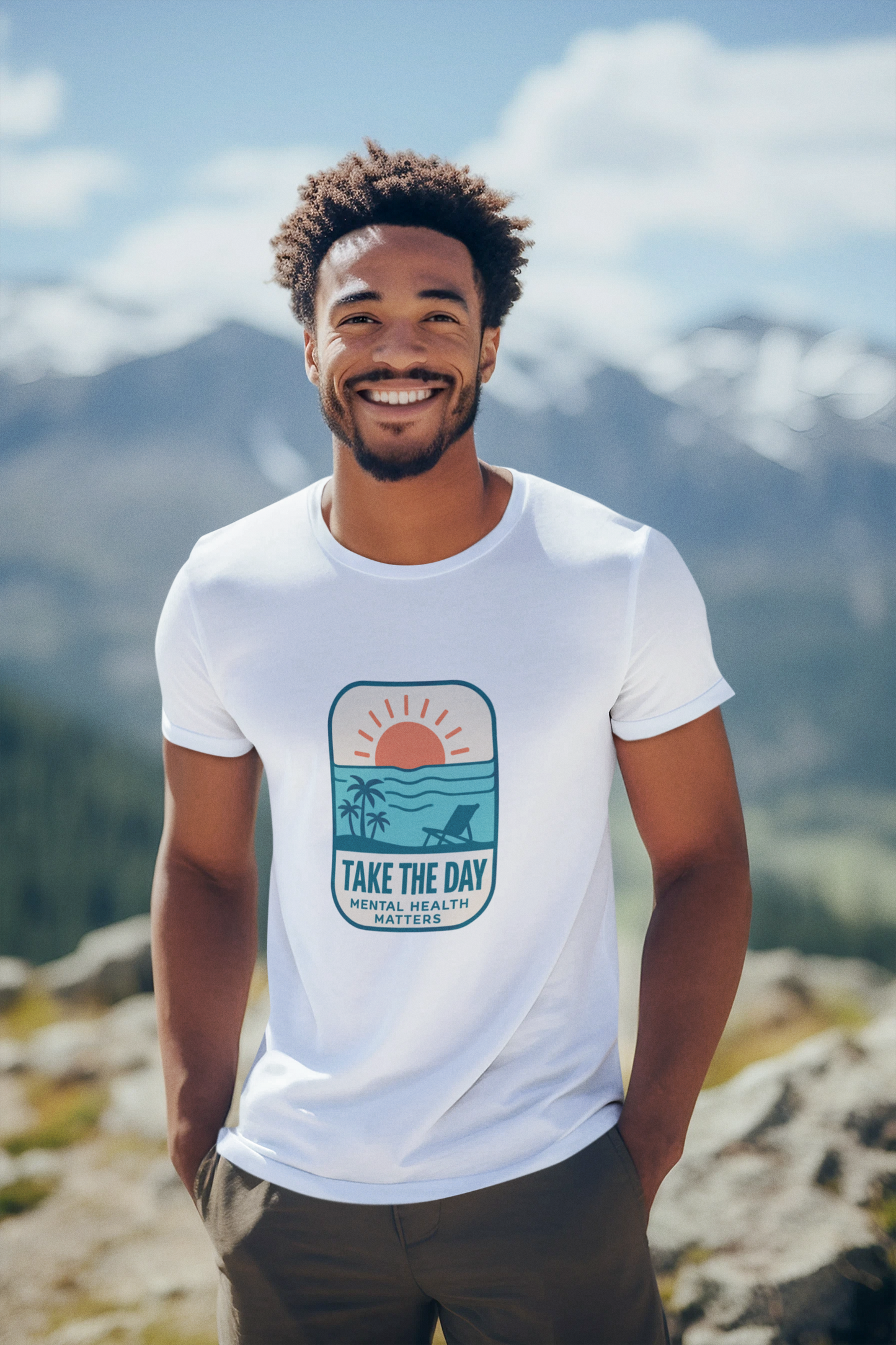 Take The Day T-Shirt – Mental Health Matters Beach Design
