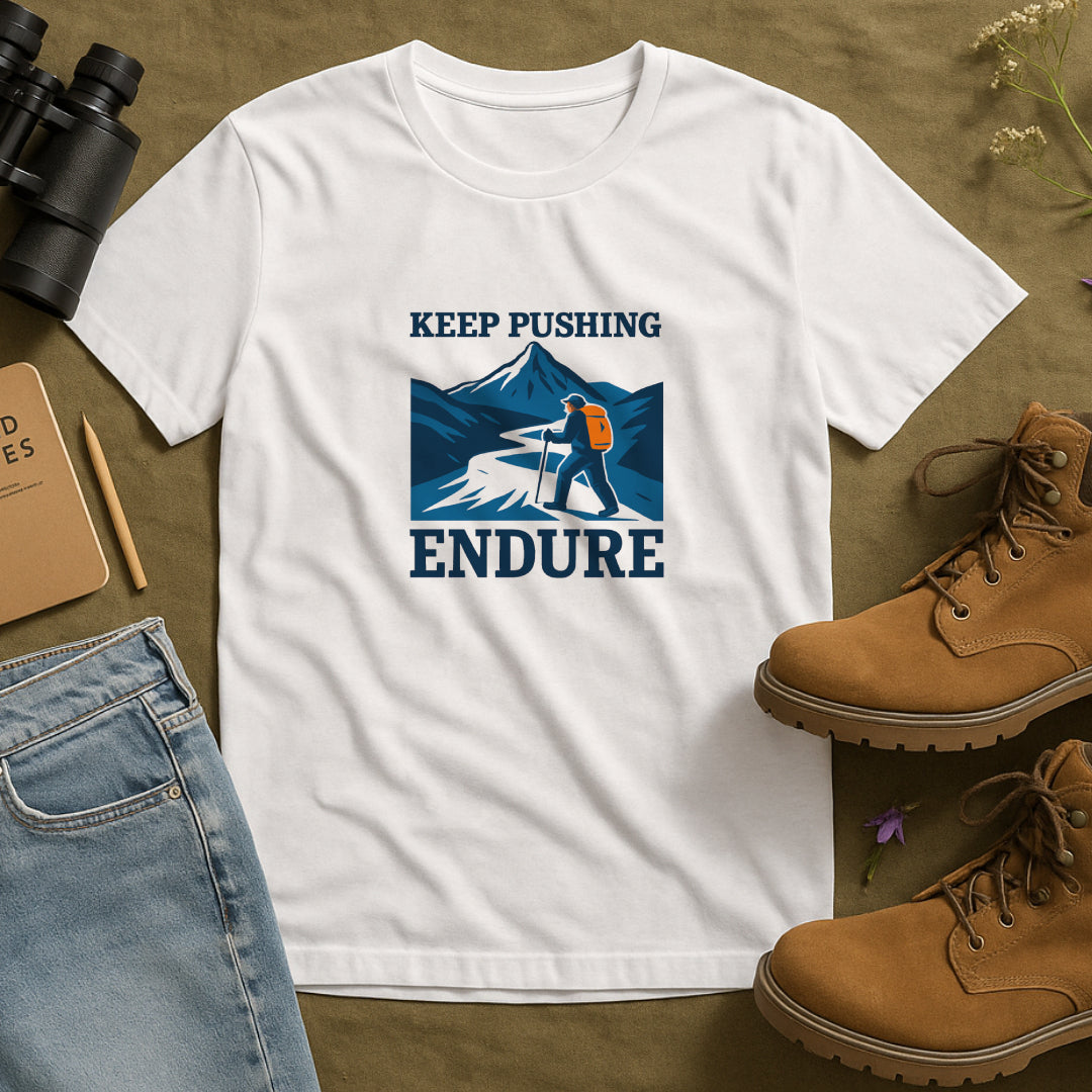 Keep Pushing Endure T-Shirt – Motivational Hiking Tee
