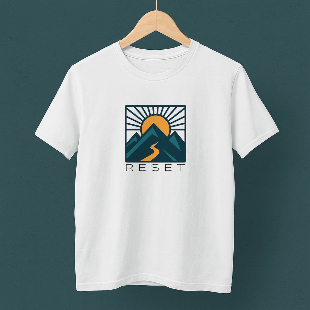 RESET T-Shirt – Motivational Sunrise Tee