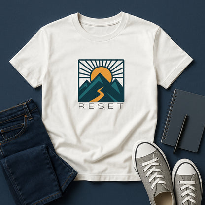 RESET T-Shirt – Motivational Sunrise Tee