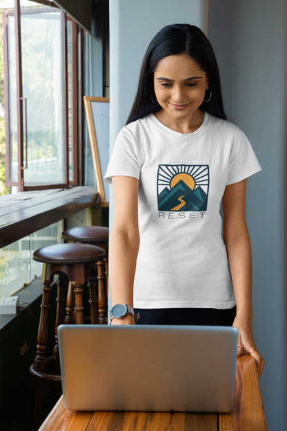 RESET T-Shirt – Motivational Sunrise Tee