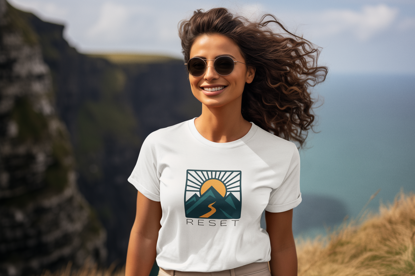 RESET T-Shirt – Motivational Sunrise Tee