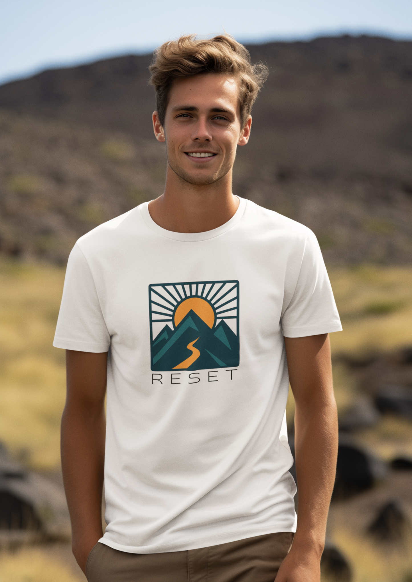 RESET T-Shirt – Motivational Sunrise Tee