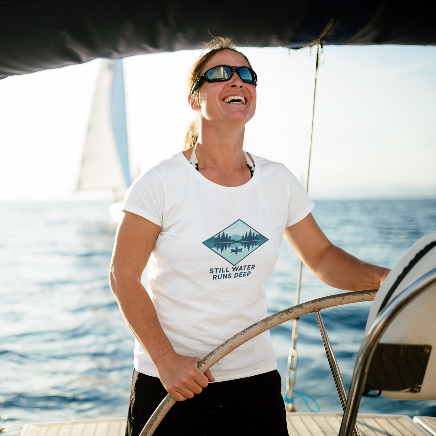 Still Water Runs Deep T-Shirt – Lake Reflection Mental Health Tee