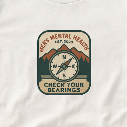 Check Your Bearings T-Shirt – Men’s Mental Health Compass Tee