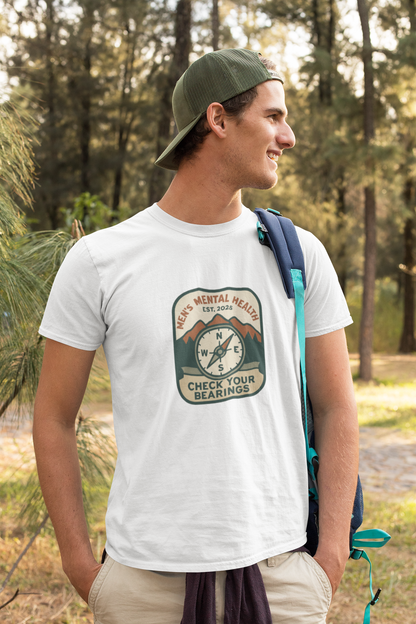 Check Your Bearings T-Shirt – Men’s Mental Health Compass Tee