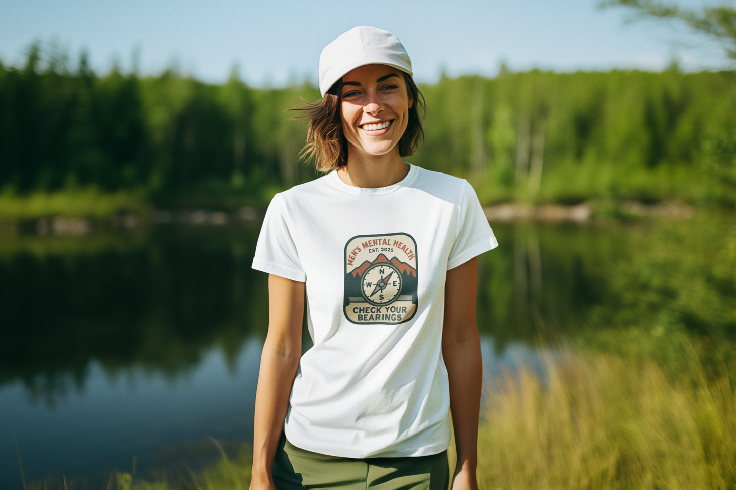 Check Your Bearings T-Shirt – Men’s Mental Health Compass Tee