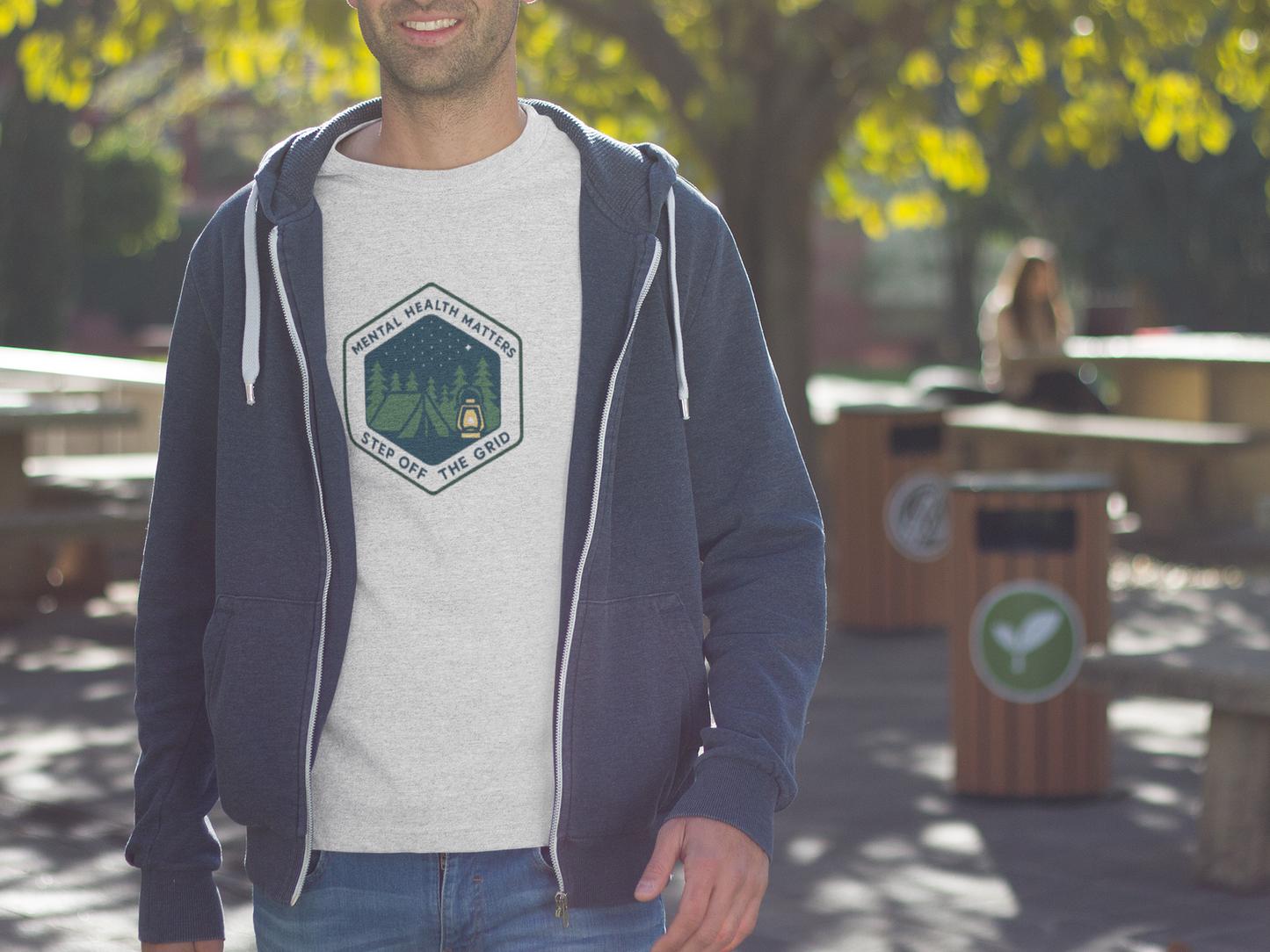 Step Off the Grid T-Shirt – Mental Health Matters Camping Tee