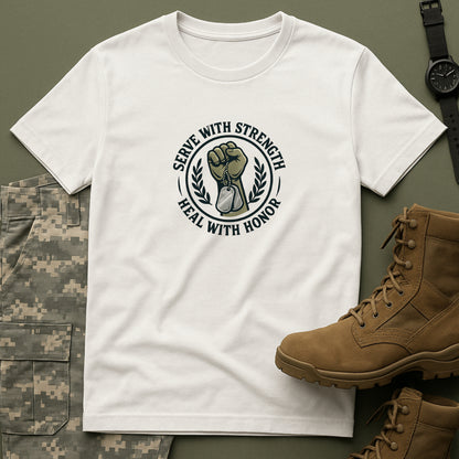 Serve with Strength T-Shirt – Military Mental Health Tee