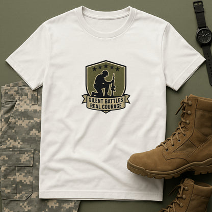 Silent Battles Real Courage T-Shirt – Military Mental Health Tee