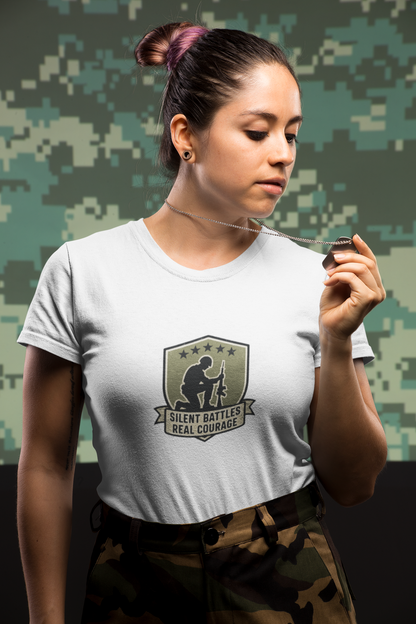 Silent Battles Real Courage T-Shirt – Military Mental Health Tee