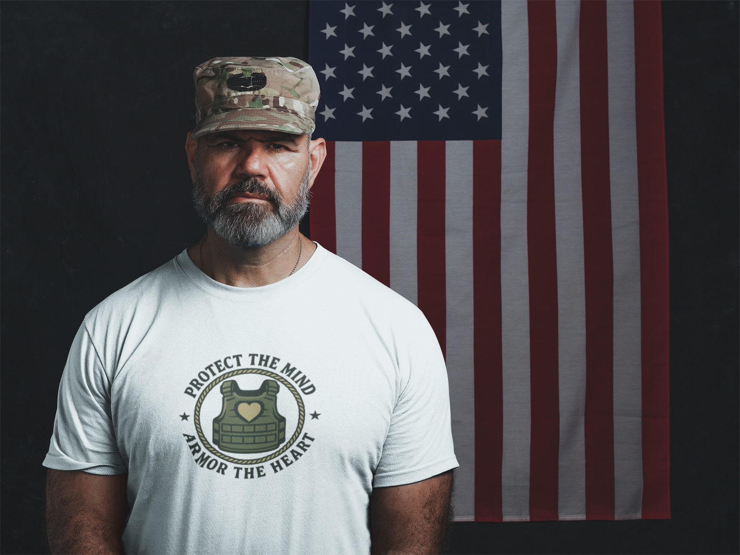 Protect the Mind, Armor the Heart T-Shirt – Military Strength & Resilience  Tee