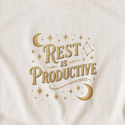 Rest Is Productive T-Shirt – Celestial Self-Care Tee