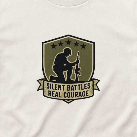 Silent Battles Real Courage T-Shirt – Military Mental Health Tee