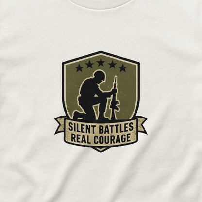 Silent Battles Real Courage T-Shirt – Military Mental Health Tee