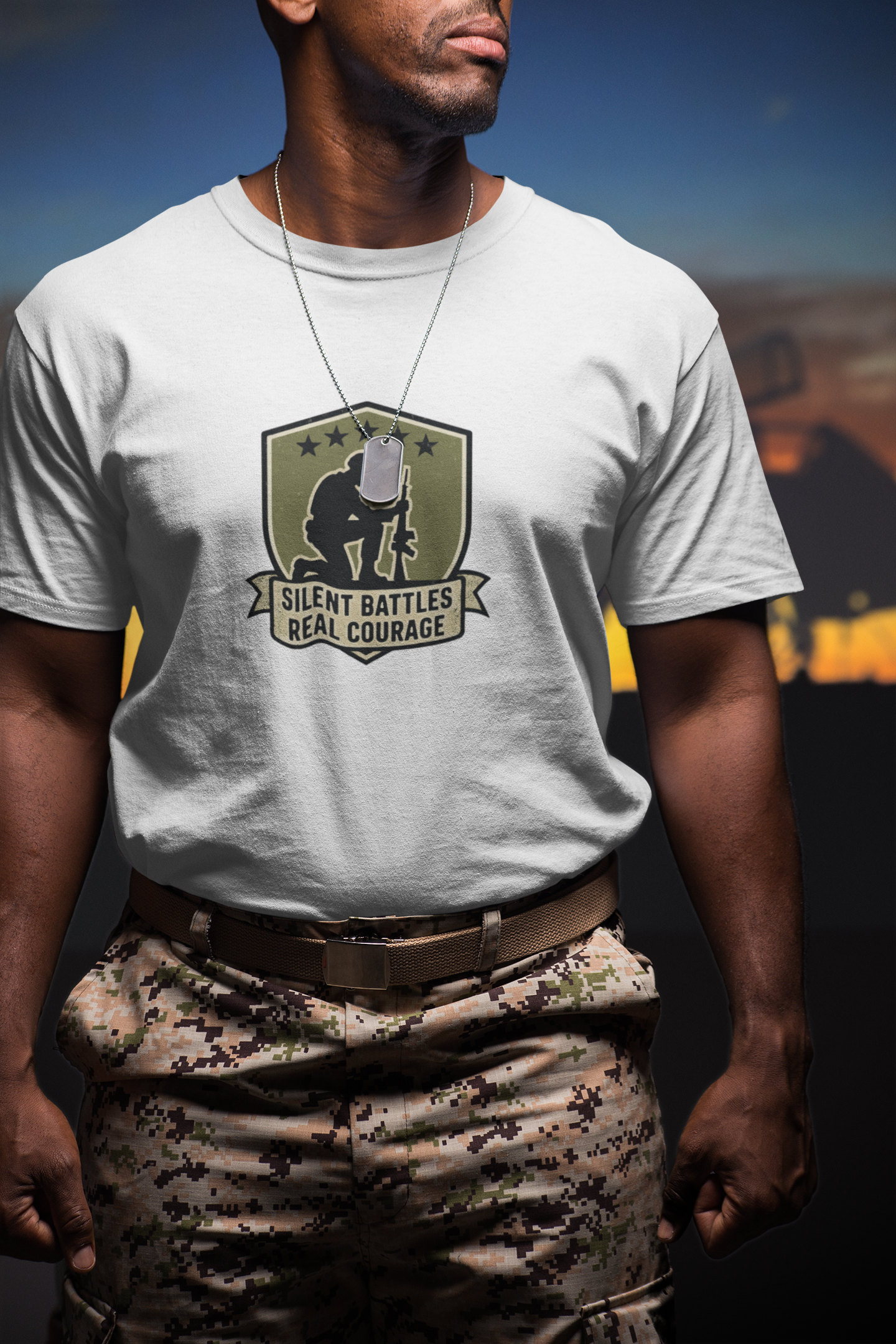 Silent Battles Real Courage T-Shirt – Military Mental Health Tee