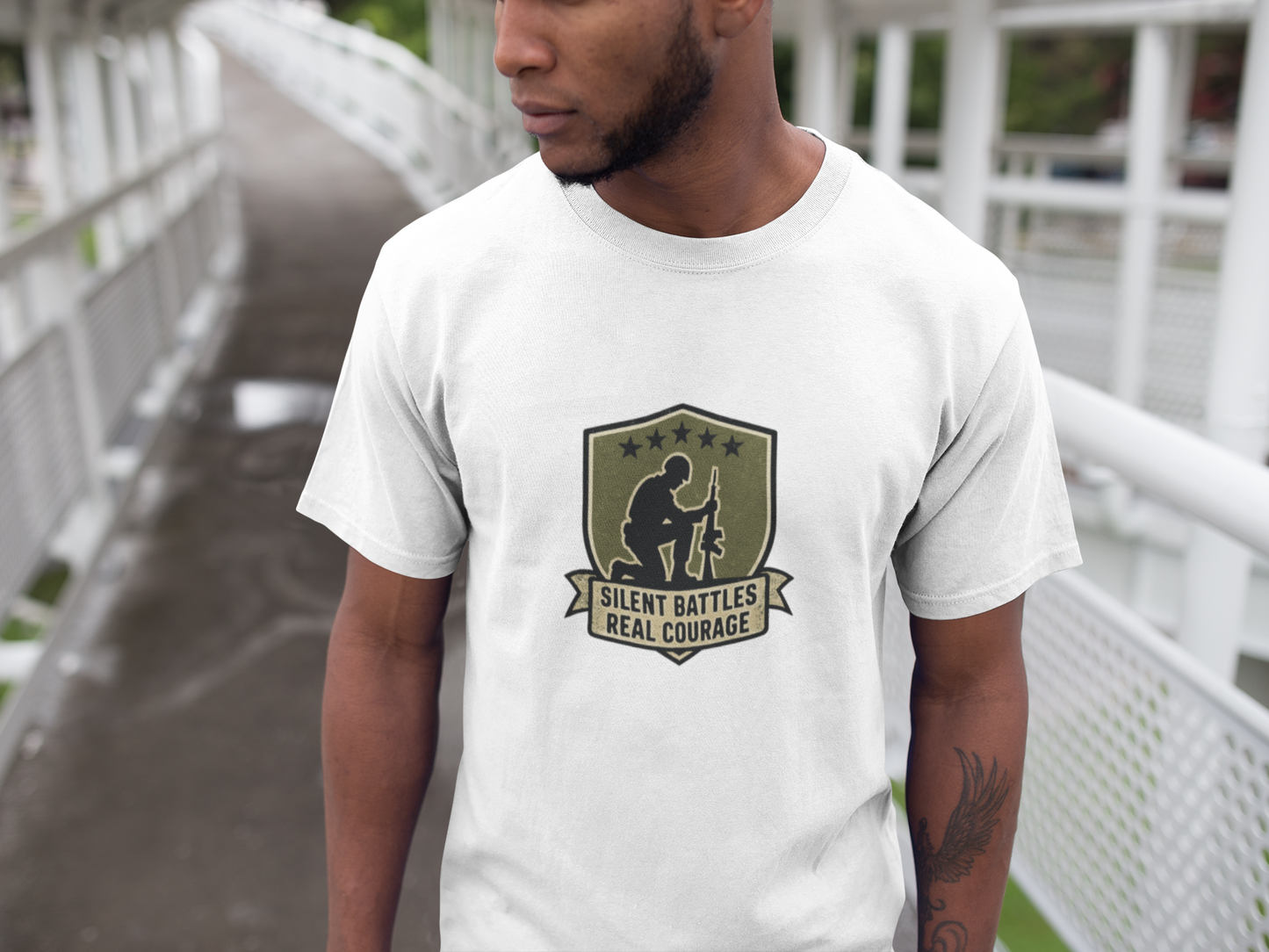 Silent Battles Real Courage T-Shirt – Military Mental Health Tee