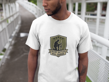 Silent Battles Real Courage T-Shirt – Military Mental Health Tee