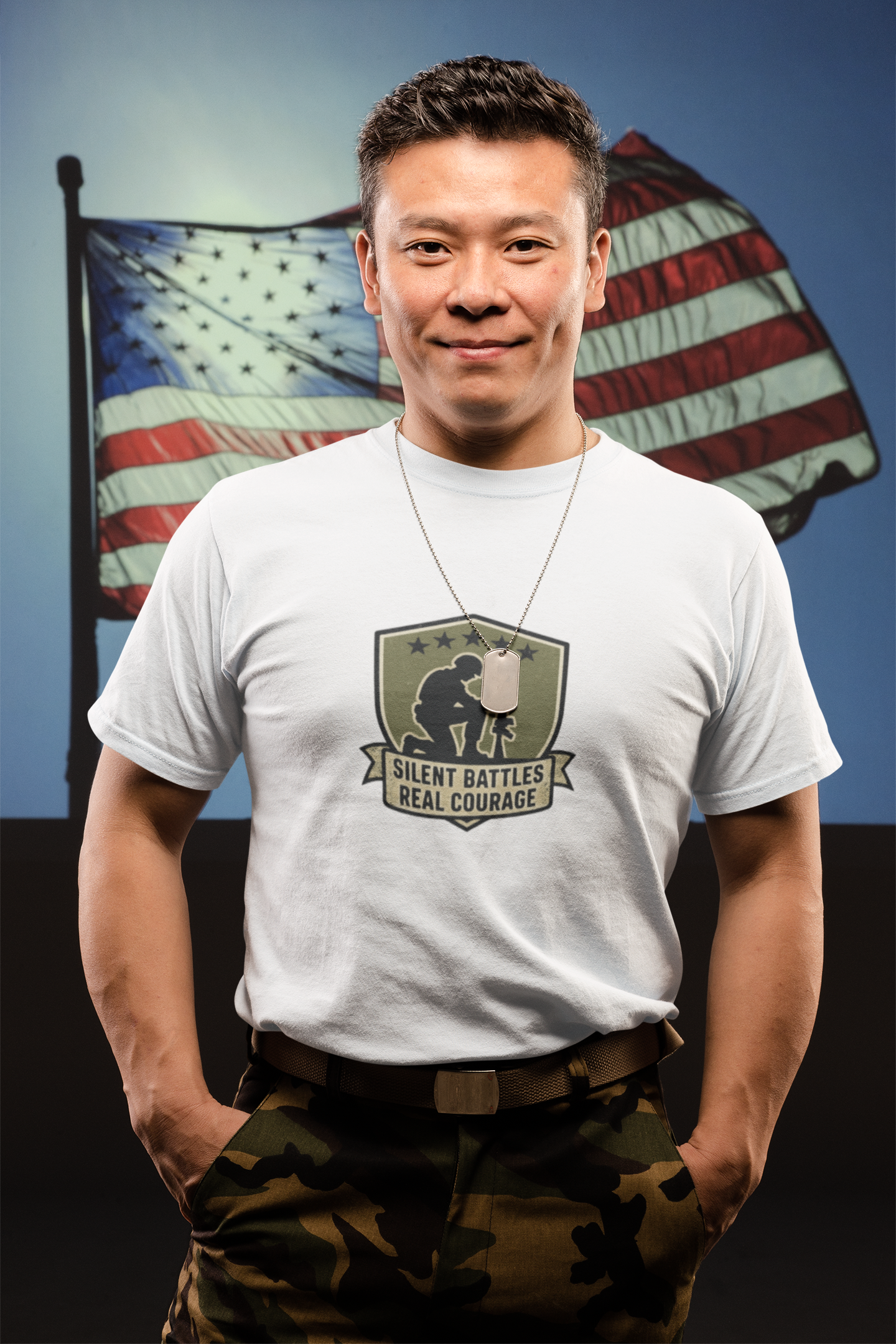 Silent Battles Real Courage T-Shirt – Military Mental Health Tee
