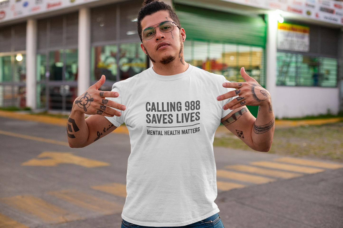 Calling 988 Saves Lives T-Shirt - Mental Health Awareness