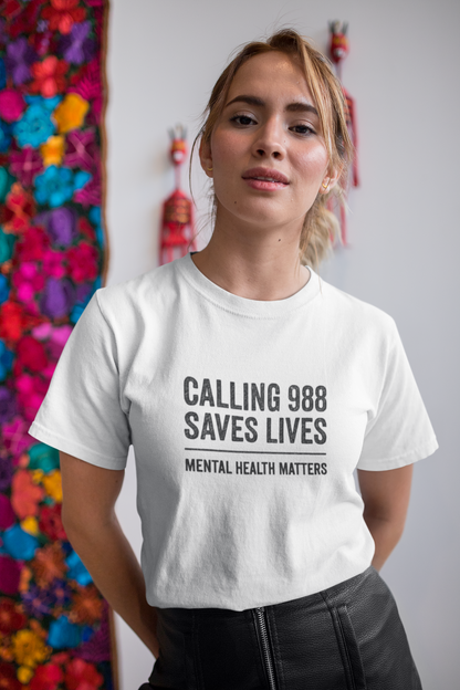 Calling 988 Saves Lives T-Shirt - Mental Health Awareness