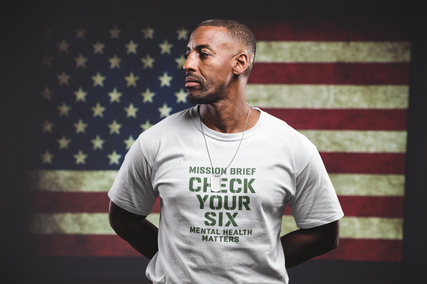 Mission Brief: Check Your Six T-Shirt - Military Mental Health Awareness  Tee