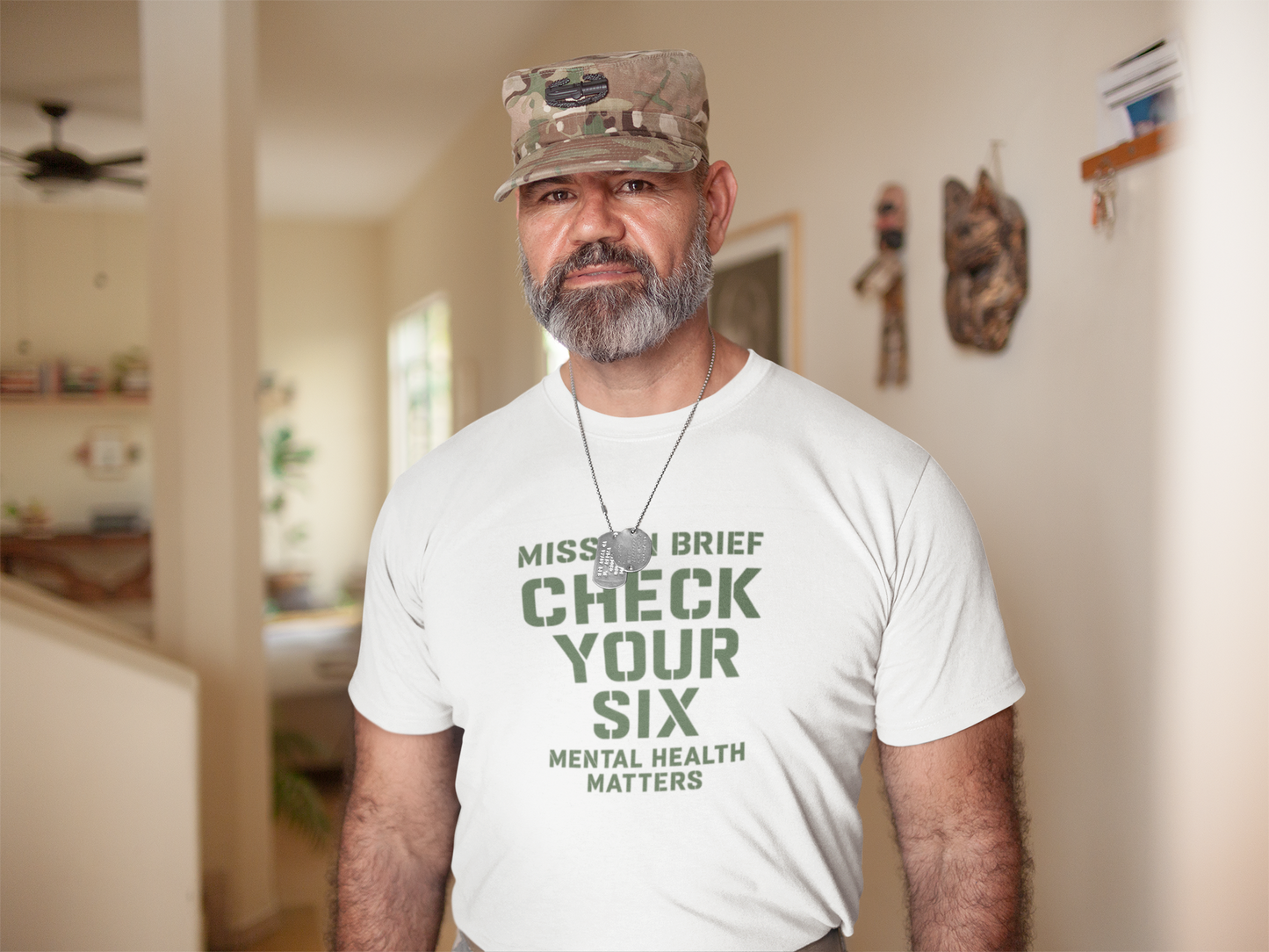 Mission Brief: Check Your Six T-Shirt - Military Mental Health Awareness  Tee
