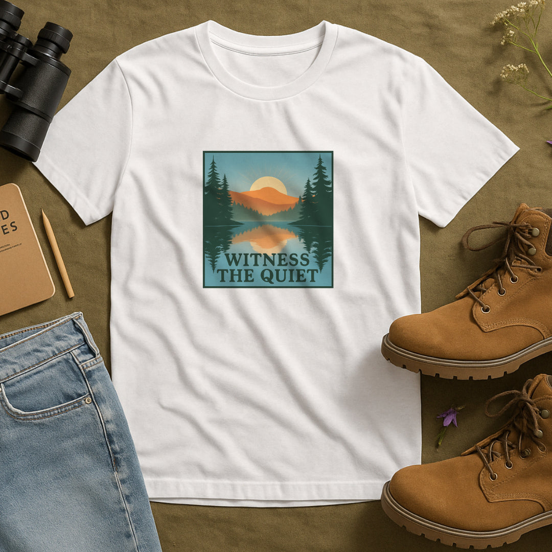 Witness the Quiet T-Shirt - Nature Mindfulness Reflection Tee