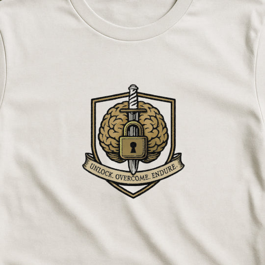 Unlock Overcome Endure T-Shirt – Military Strength & Perseverance  Tee