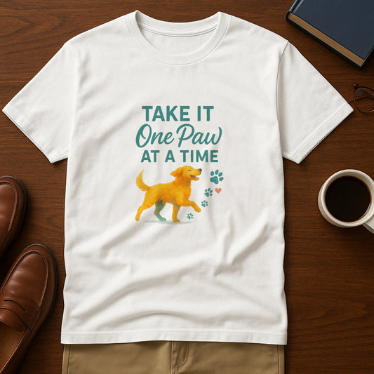 Take It One Paw at a Time T-Shirt - Dog Lover Mental Wellness Tee