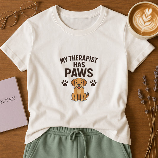 My Therapist Has Paws T-Shirt - Dog Lover Mental Wellness Tee