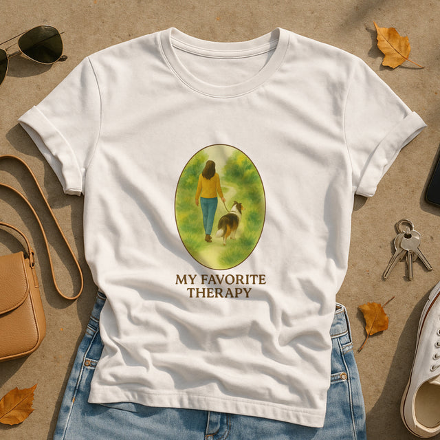 My Favorite Therapy T-Shirt - Woman Pet Comfort Tee